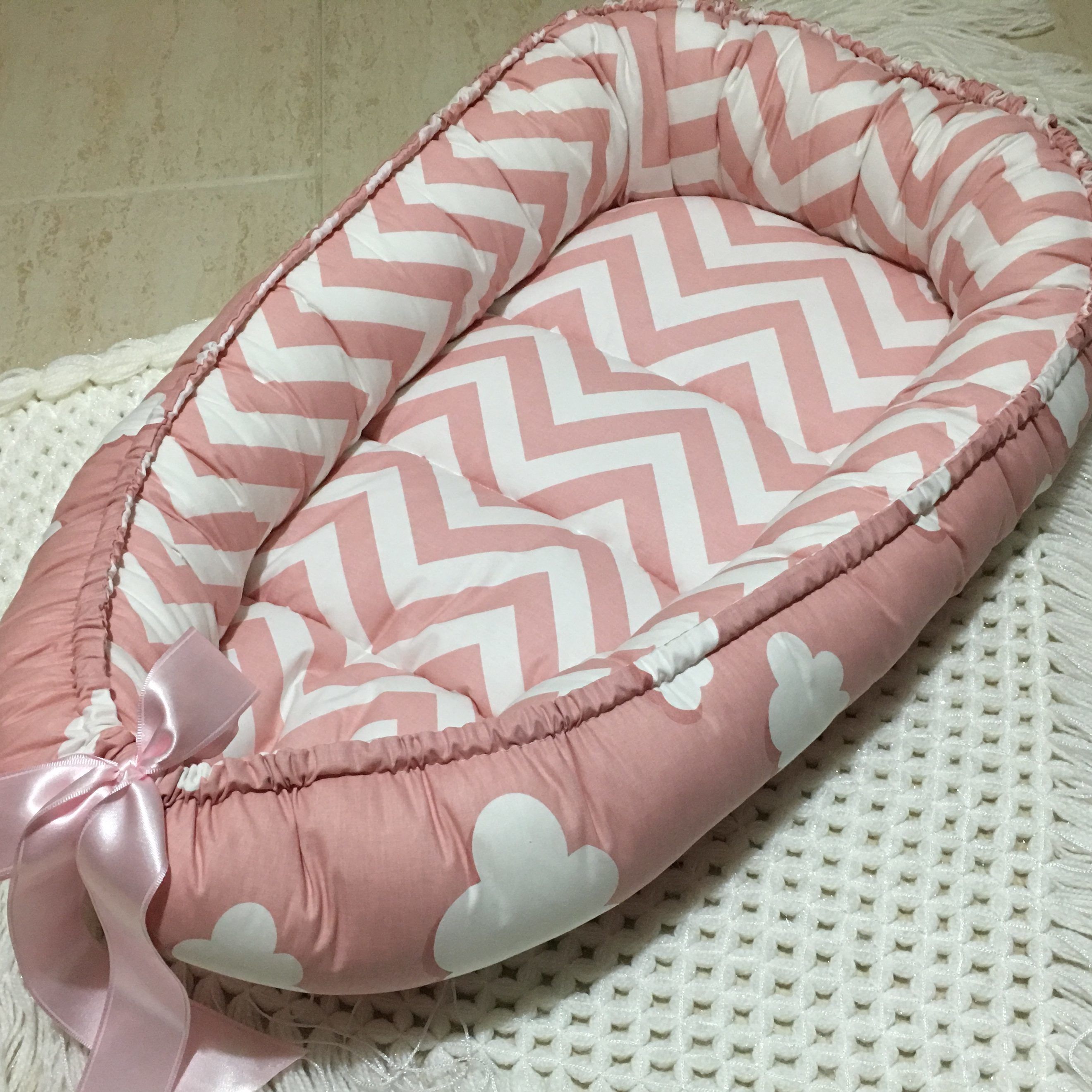 Handmade Double-sided Pink Organic Baby Nest Bed - Baby Nest Bed
