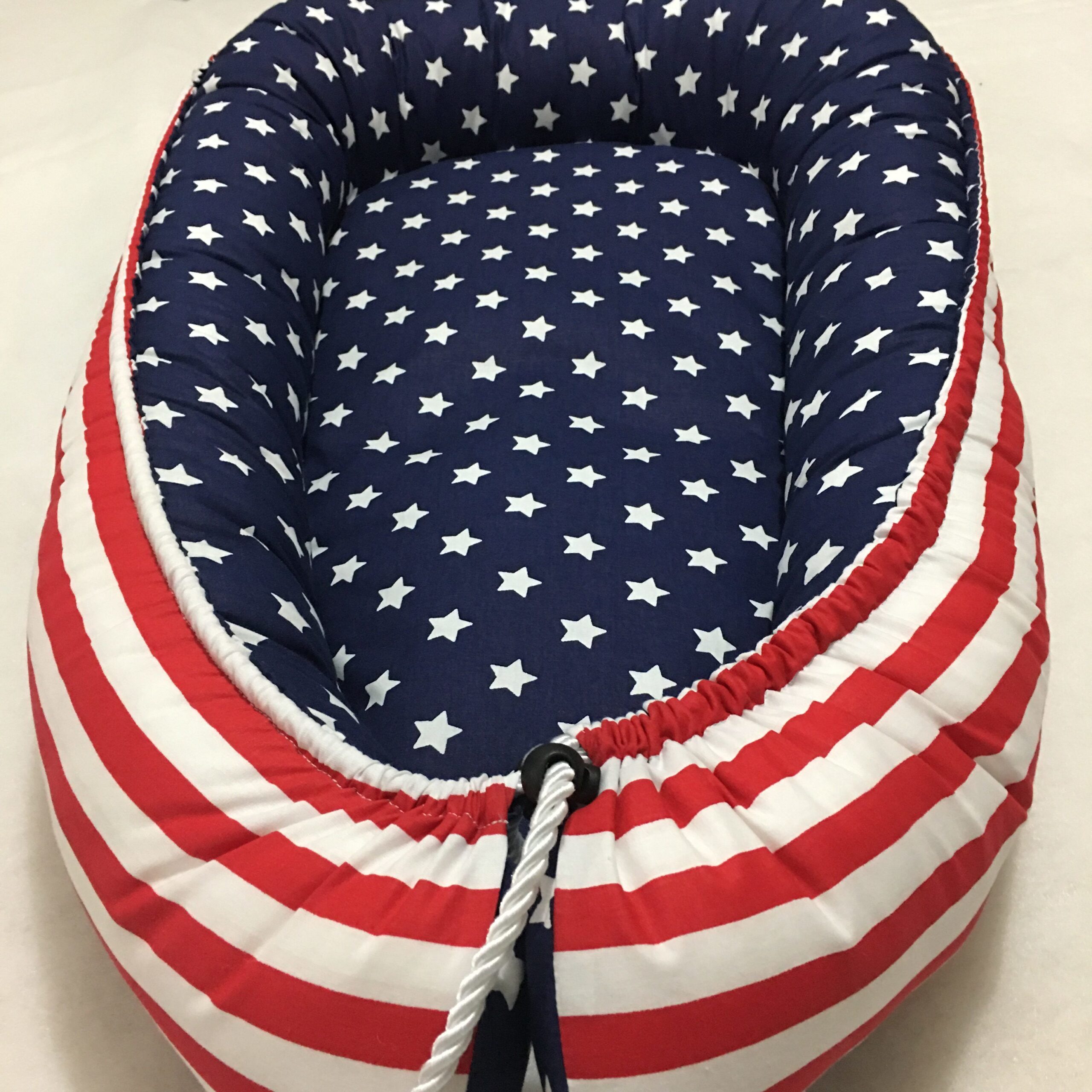 Handmade Double-sided Organic Baby Nest Bed with Flag