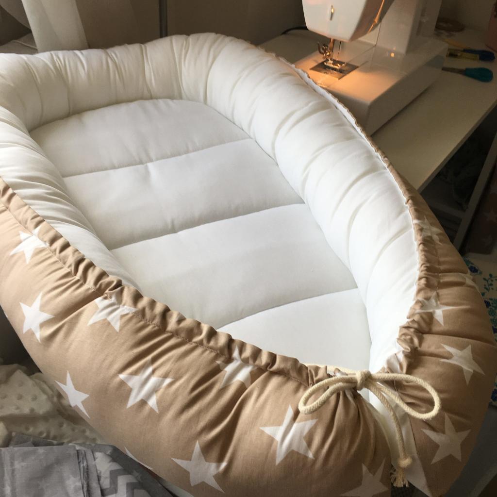 Handmade Double-sided Beige Organic Baby Nest Bed - Baby Nest Bed