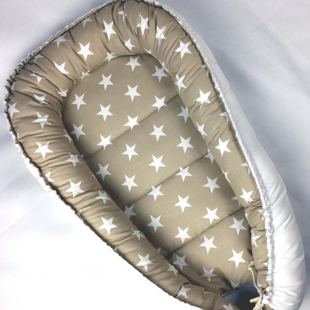 Handmade Doublesided Beige Organic Baby Nest Bed Baby Nest Bed
